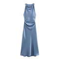 Violaine | Women's Satin Cocktail Dresses Midi Relaxed Fit