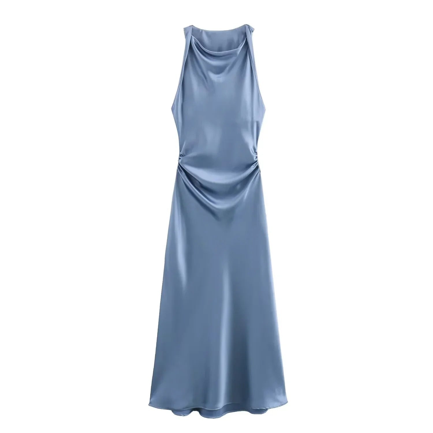 Violaine | Women's Satin Cocktail Dresses Midi Relaxed Fit