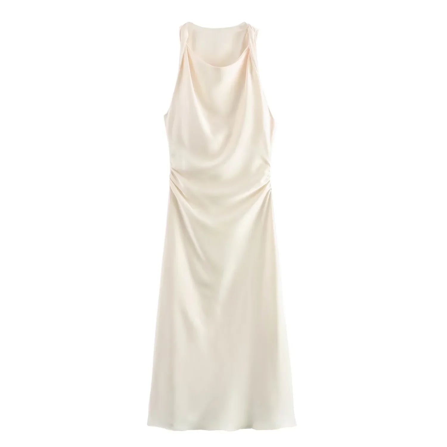 Violaine | Women's Satin Cocktail Dresses Midi Relaxed Fit