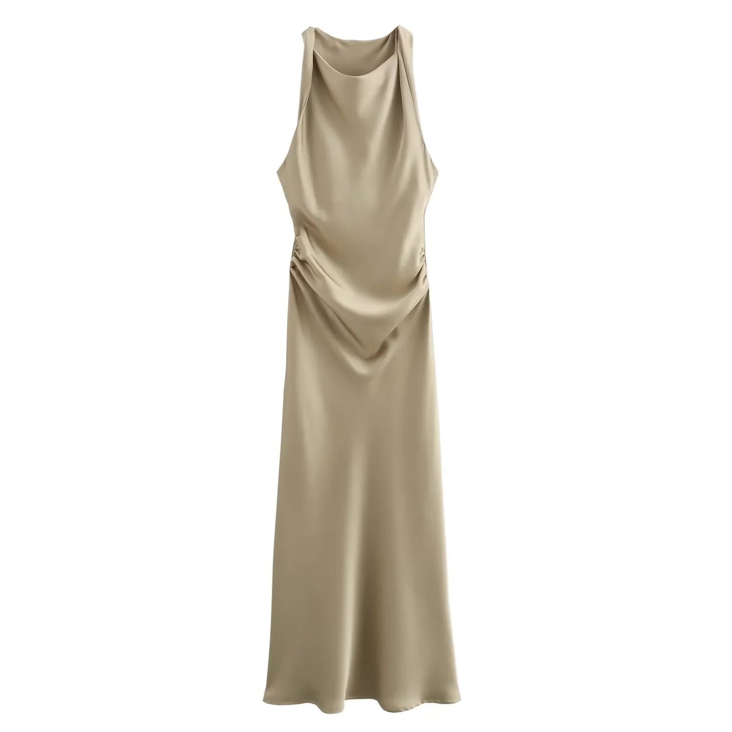 Violaine | Women's Satin Cocktail Dresses Midi Relaxed Fit