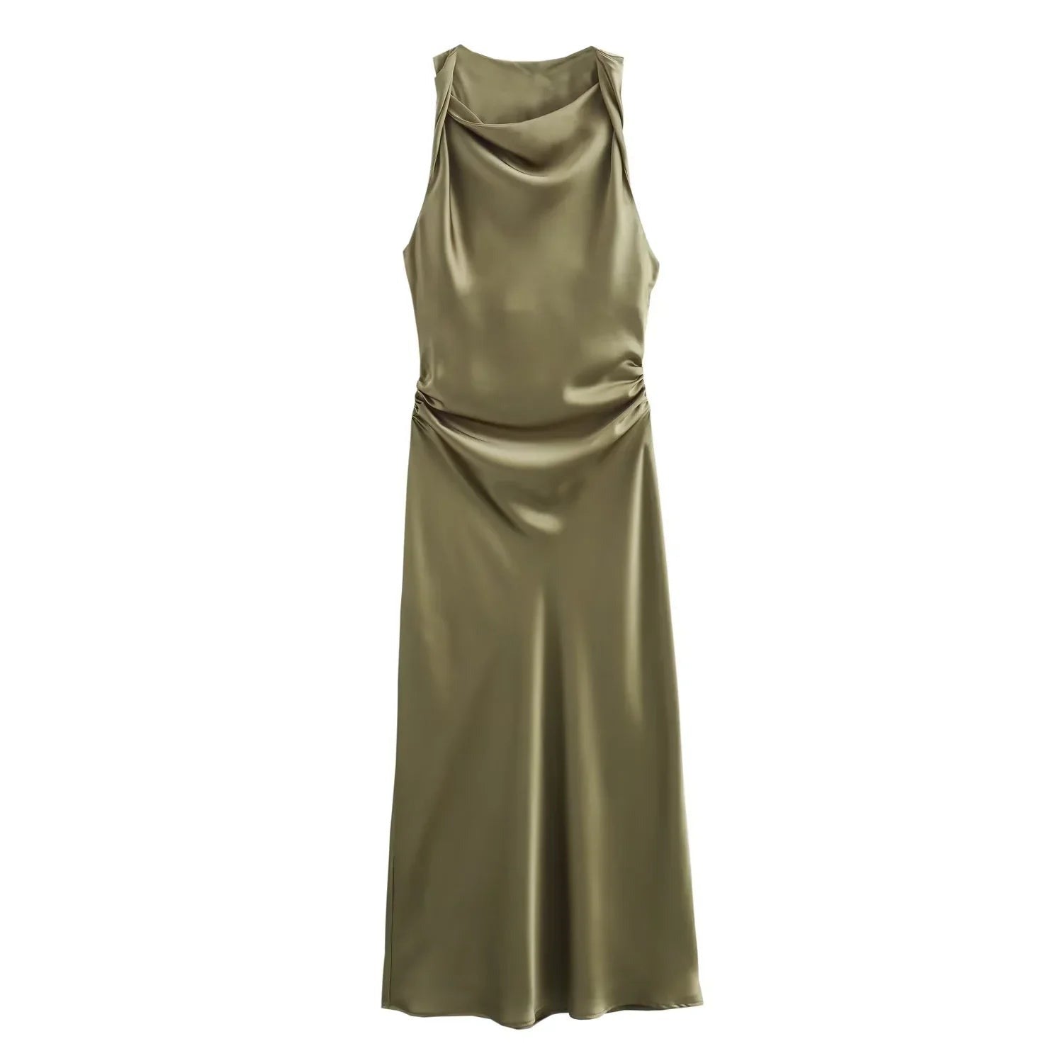 Violaine | Women's Satin Cocktail Dresses Midi Relaxed Fit