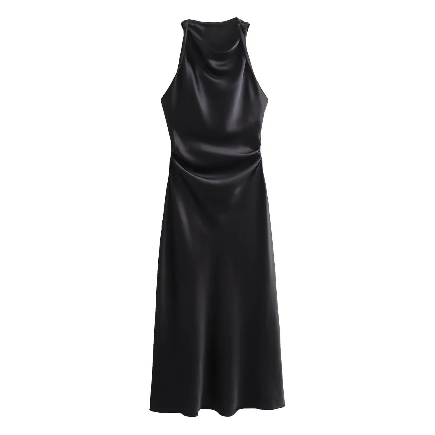 Violaine | Women's Satin Cocktail Dresses Midi Relaxed Fit