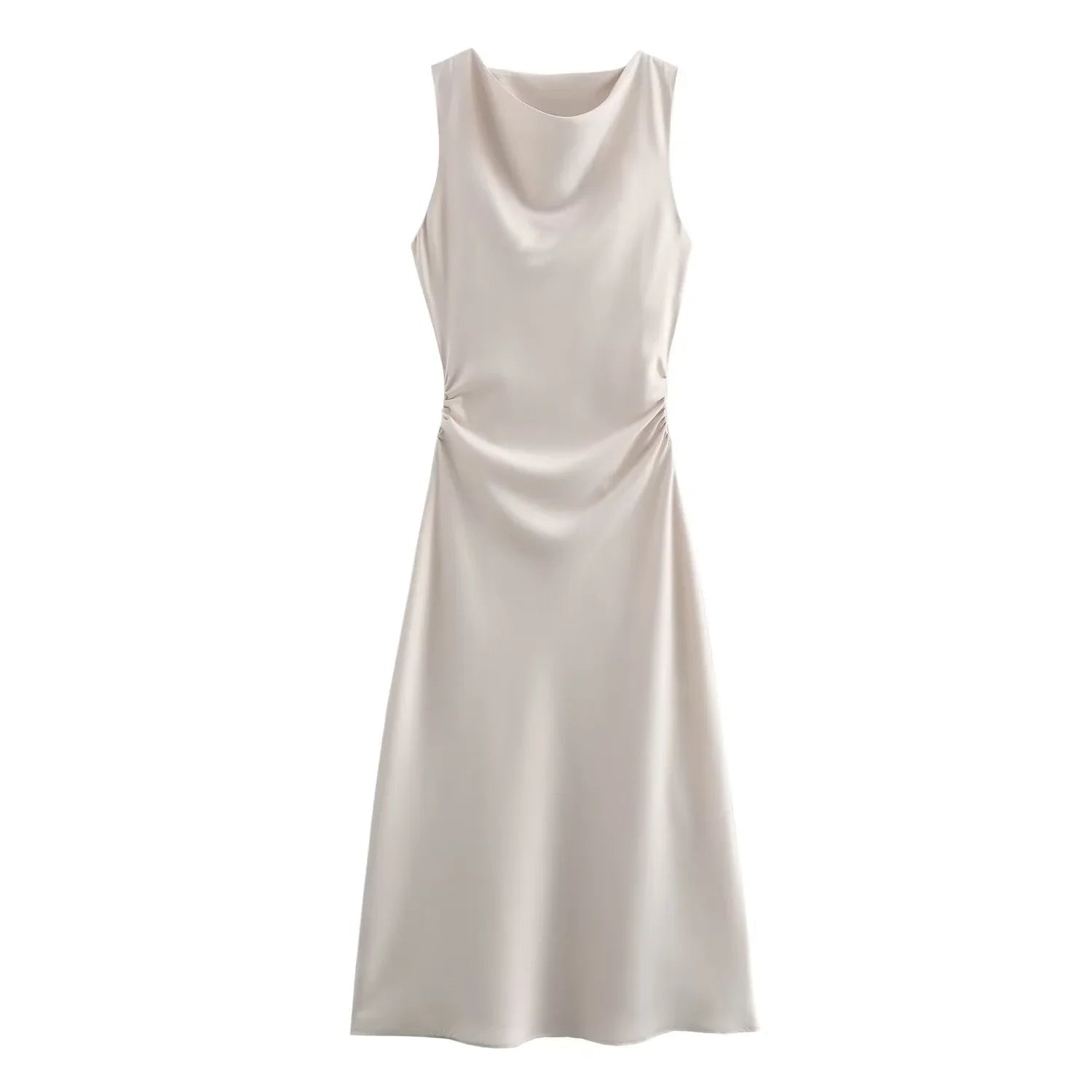 Violaine | Women's Satin Cocktail Dresses Midi Relaxed Fit