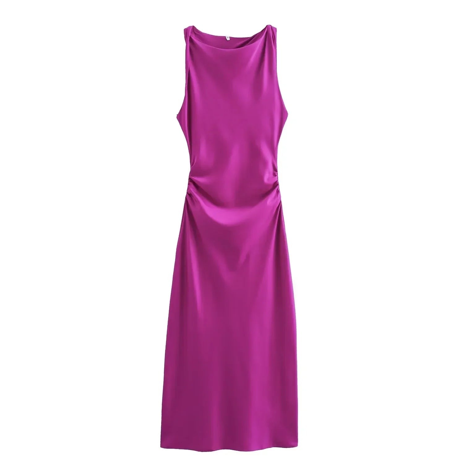 Violaine | Women's Satin Cocktail Dresses Midi Relaxed Fit