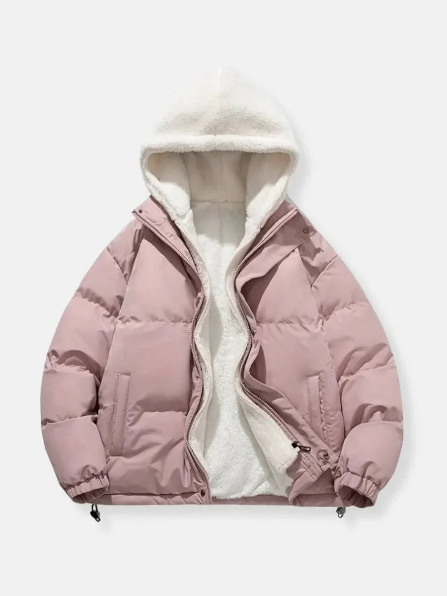Ophelia | Long Quilted Puffer Winter Coat With Hood — Pink
