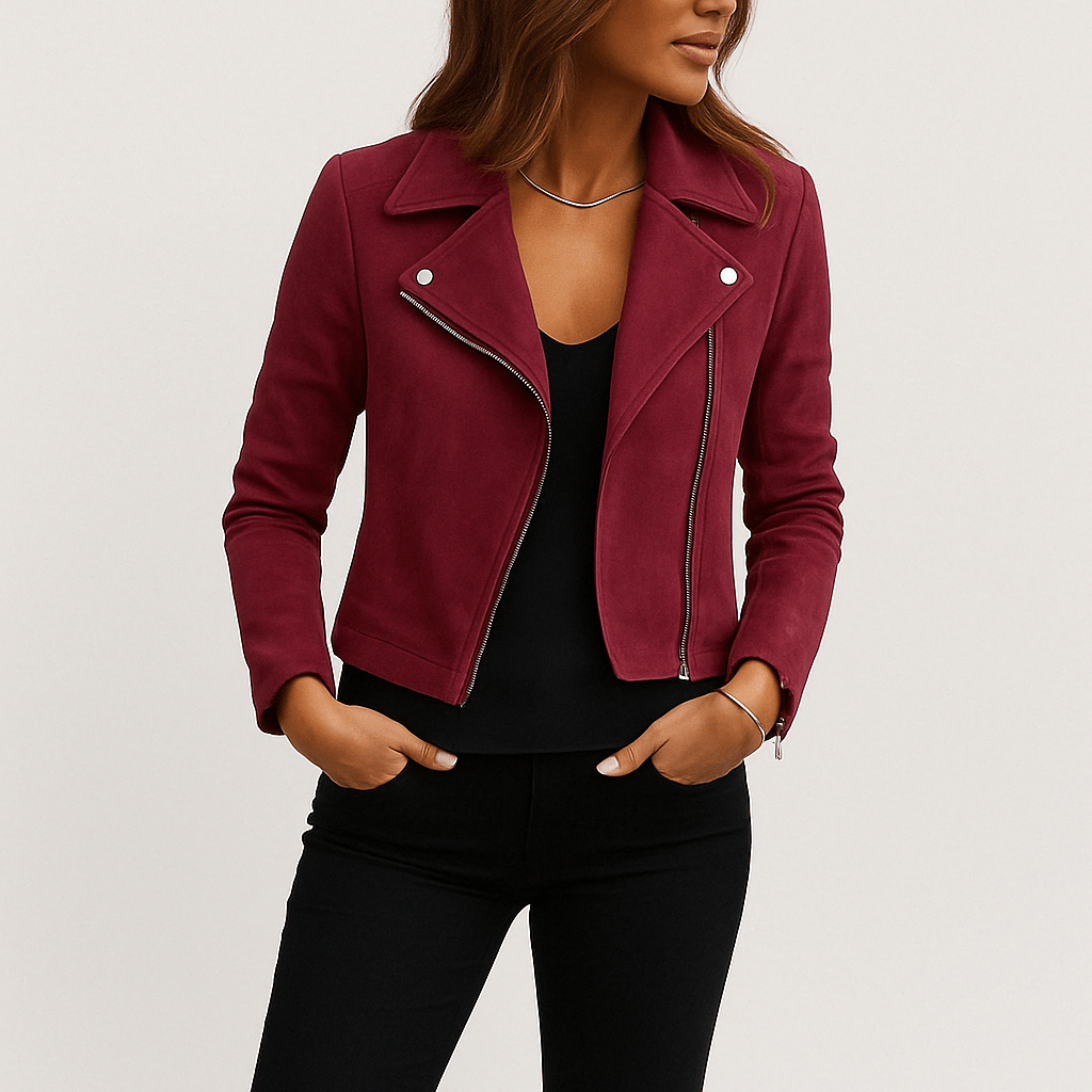 Fenella | Fringed Leather Biker Jacket for Women