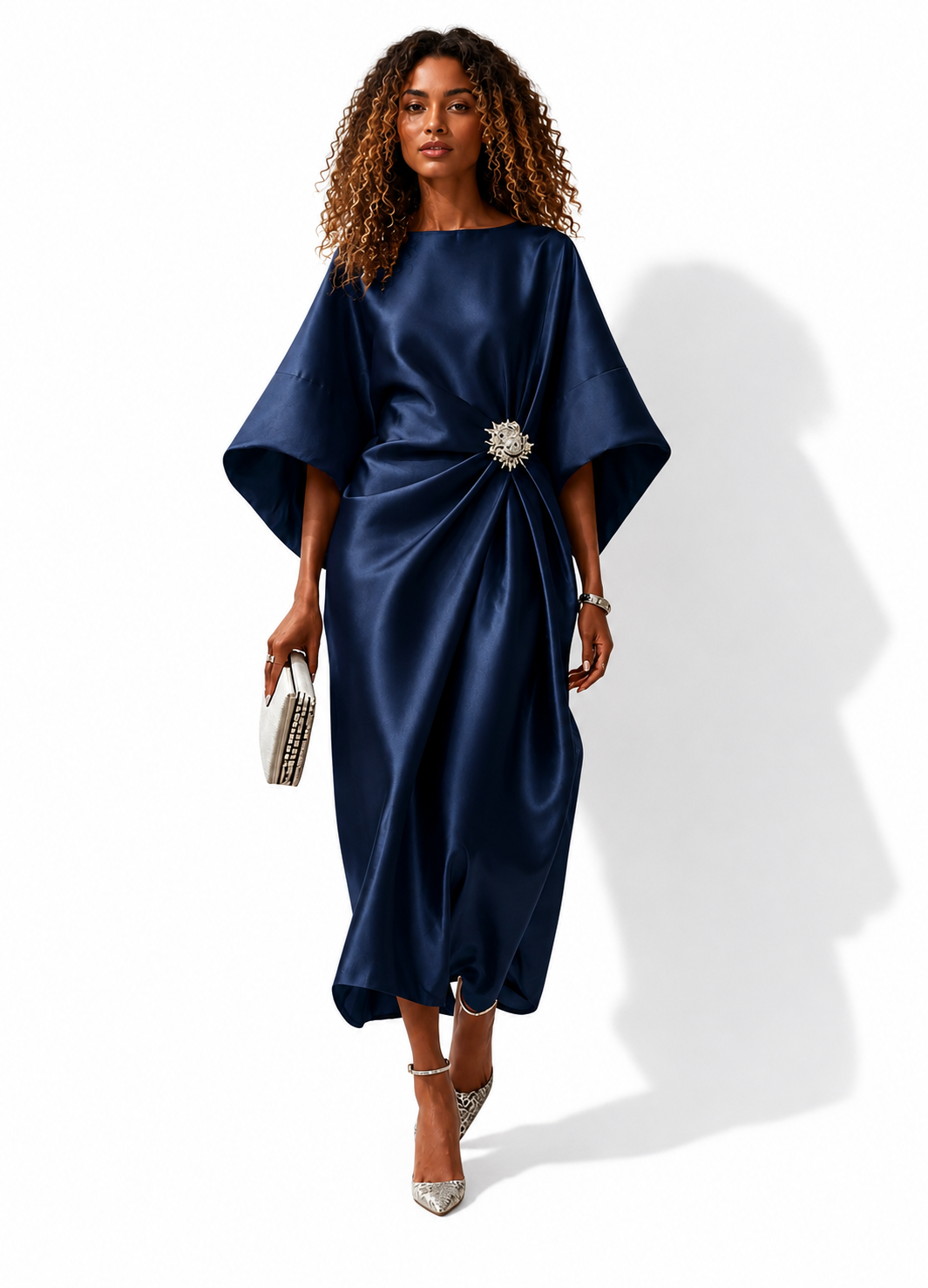 Iliana | Black Satin Gown for Women – Elegant Maxi Evening Dress