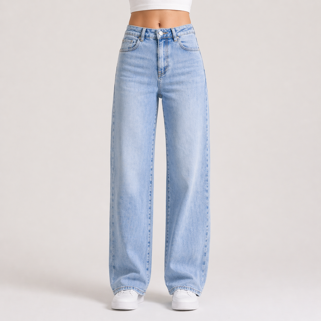 Sidonie | Black Stretchy High Waist Wide Leg Pants