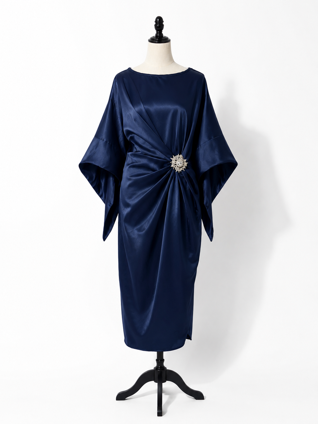 Iliana | Black Satin Gown for Women – Elegant Maxi Evening Dress