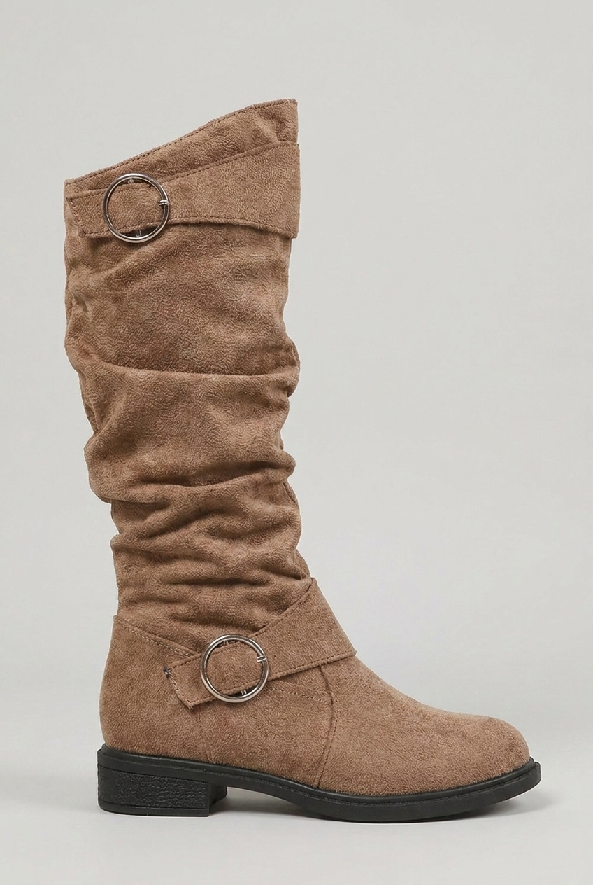 Giselle | Chunky Block Heel Knee High Black Leather Boots