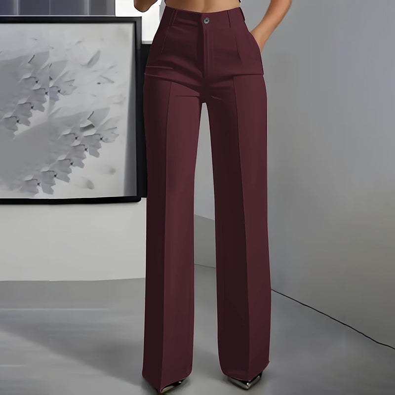 Ghislaine | Wide Leg High Waist Tailored Trousers