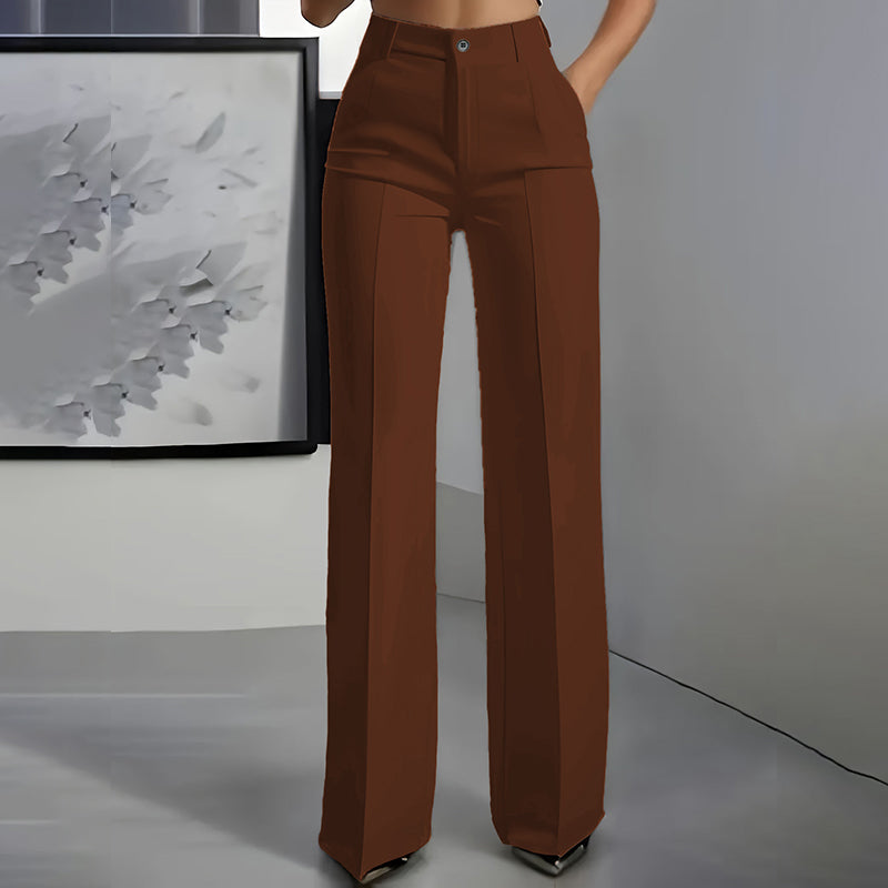 Ghislaine | Wide Leg High Waist Tailored Trousers