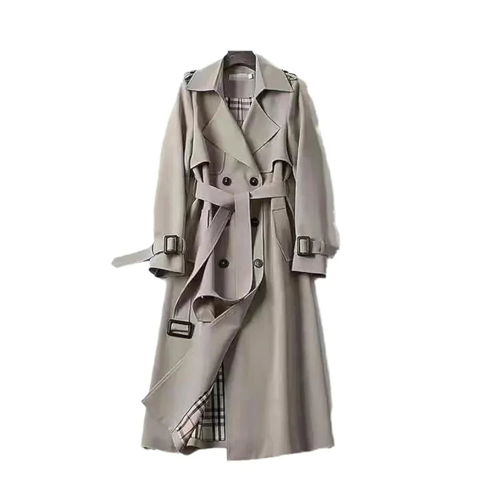 Solene | Black Trench Coat Women Belted Long Lapel