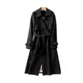 Solene | Black Trench Coat Women Belted Long Lapel