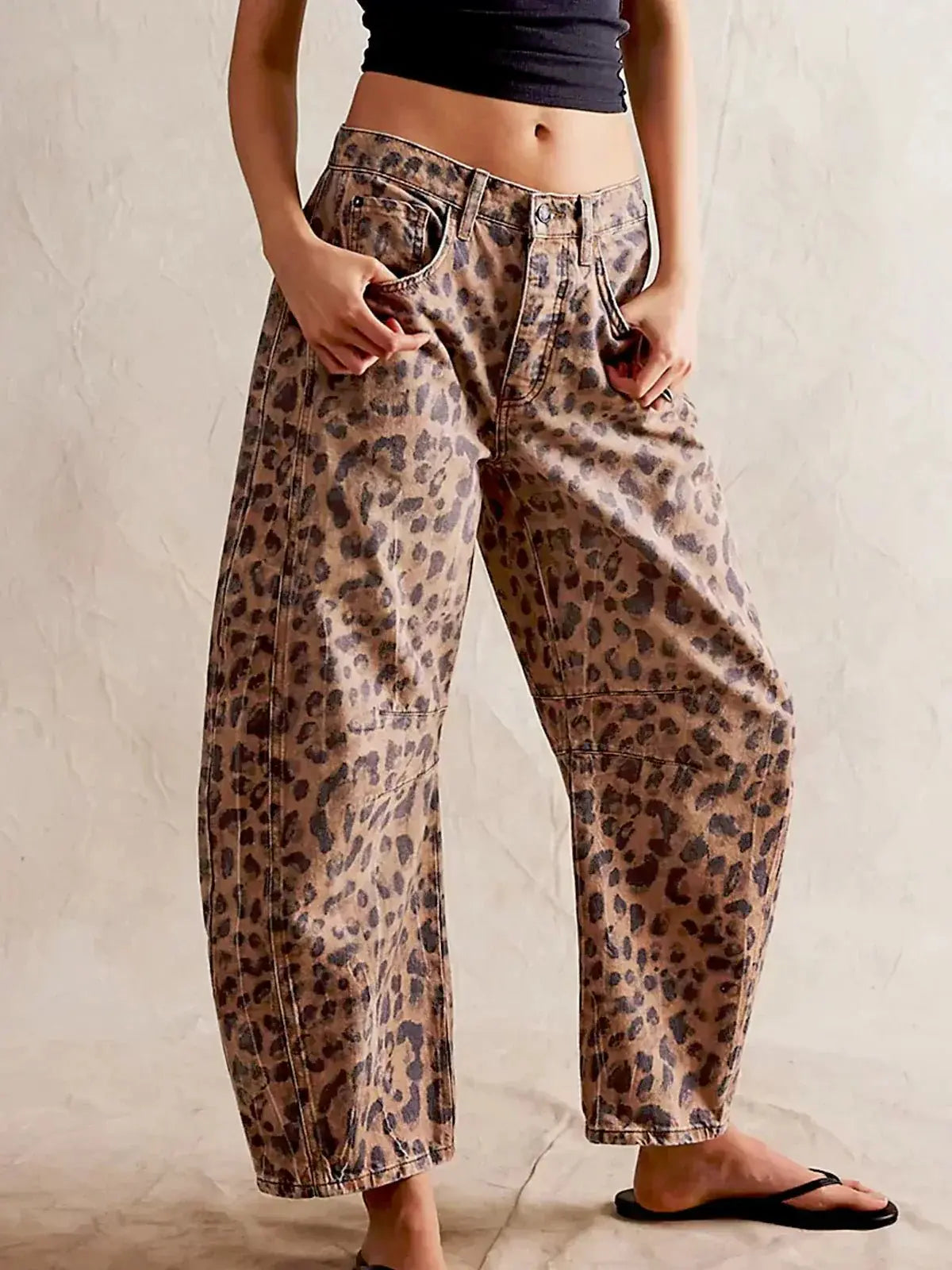 Mathilde | High Waisted Wide Leg Leopard Print Pants — Leopard