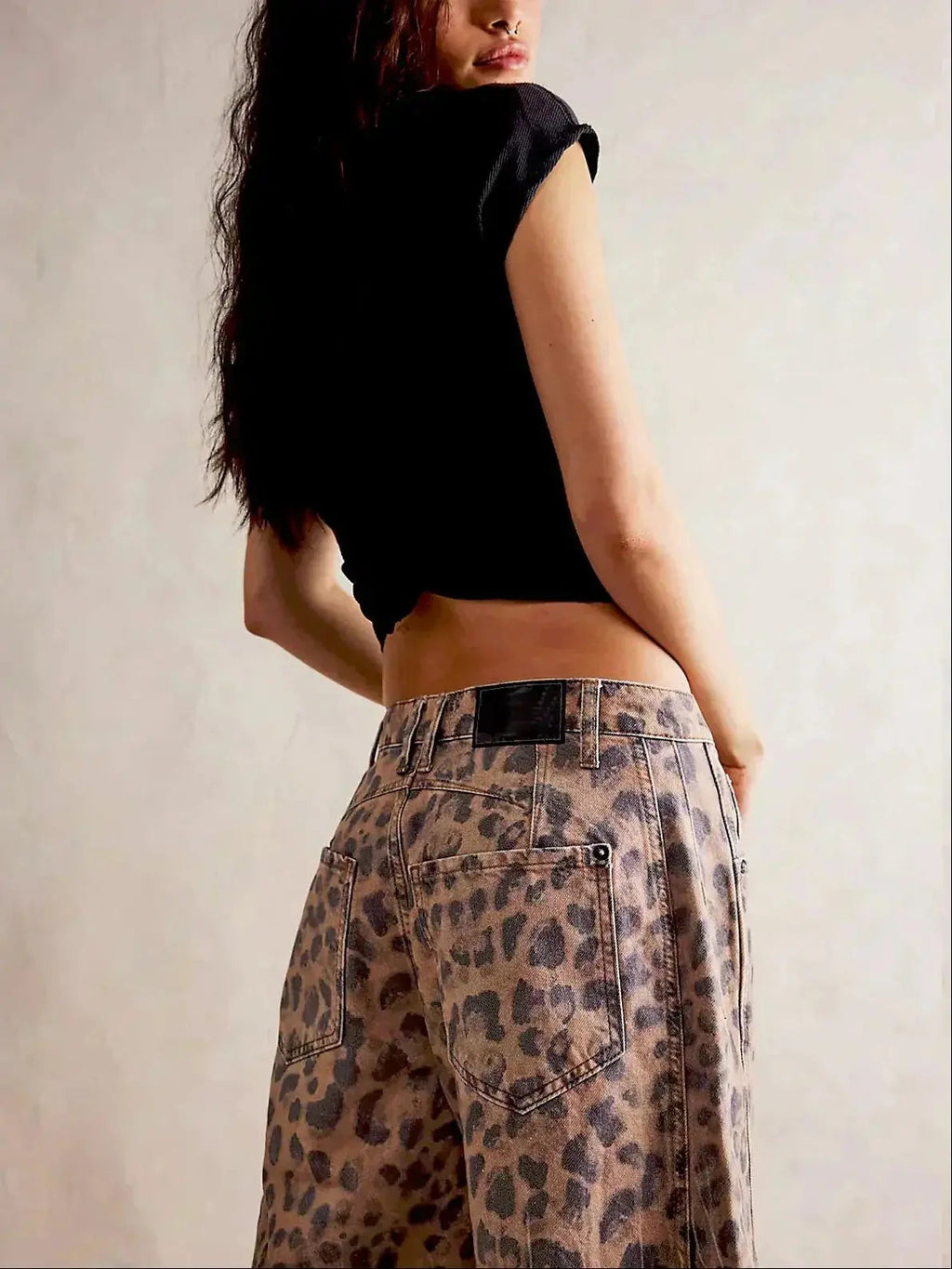 Mathilde | High Waisted Wide Leg Leopard Print Pants