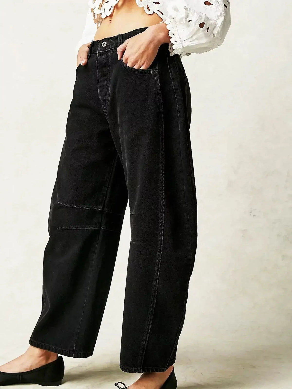 Mathilde | High Waisted Wide Leg Leopard Print Pants — Black