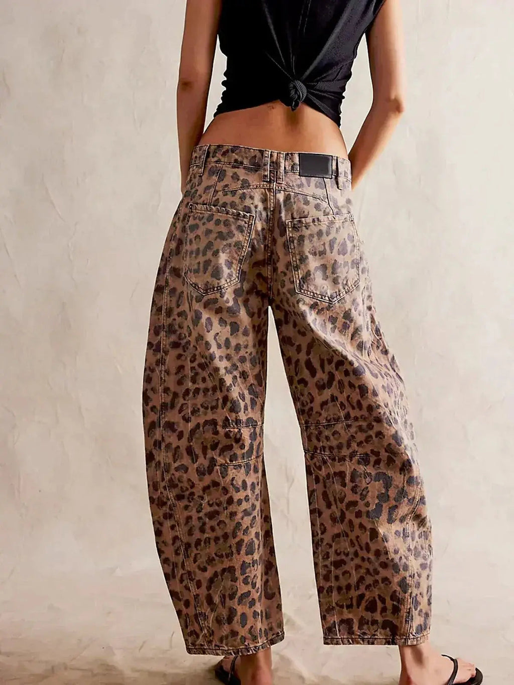 Mathilde | High Waisted Wide Leg Leopard Print Pants