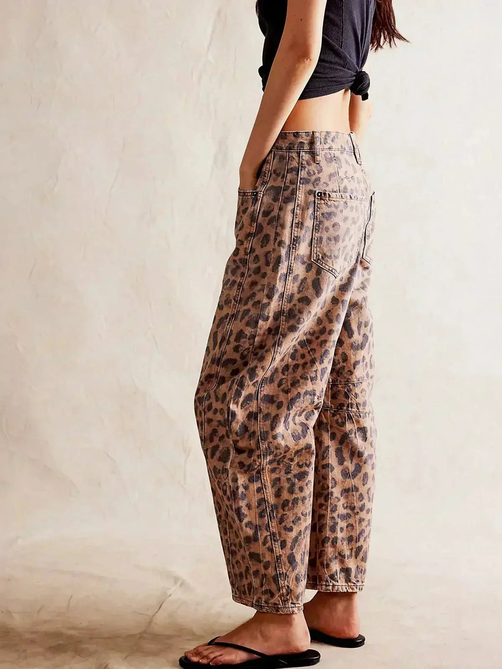 Mathilde | High Waisted Wide Leg Leopard Print Pants