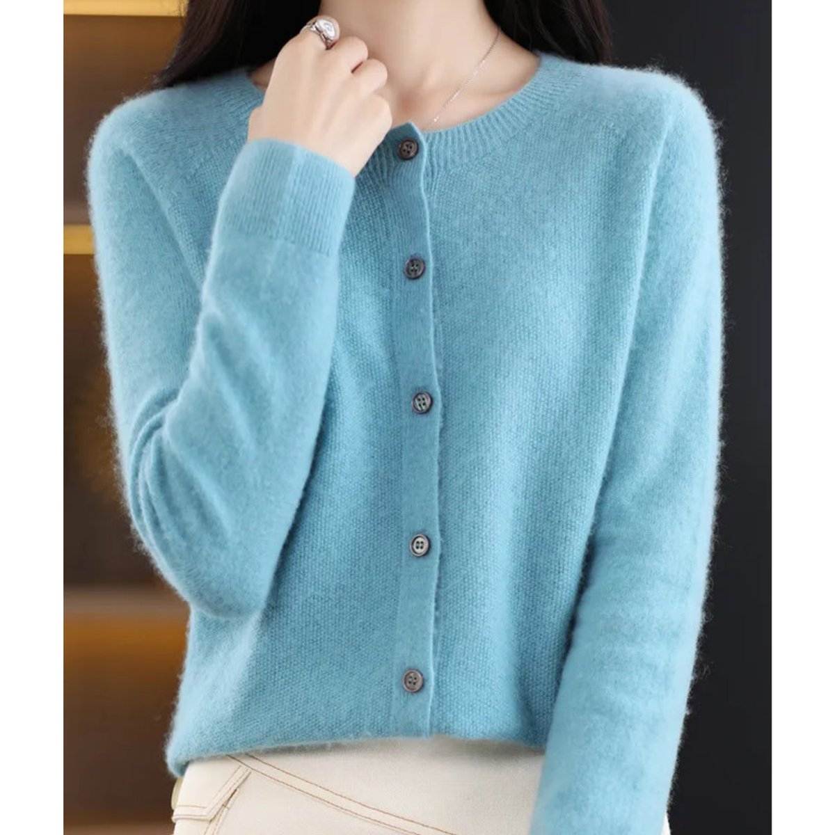 Felicity | Women's Cashmere V-Neck Cardigan for Work & Weekend