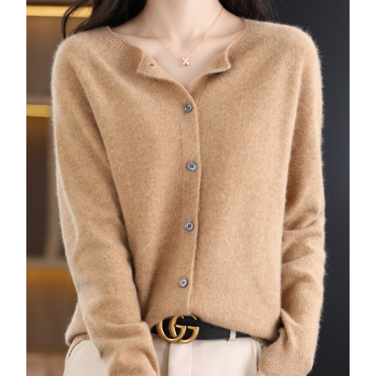 Felicity | Women's Cashmere V-Neck Cardigan for Work & Weekend