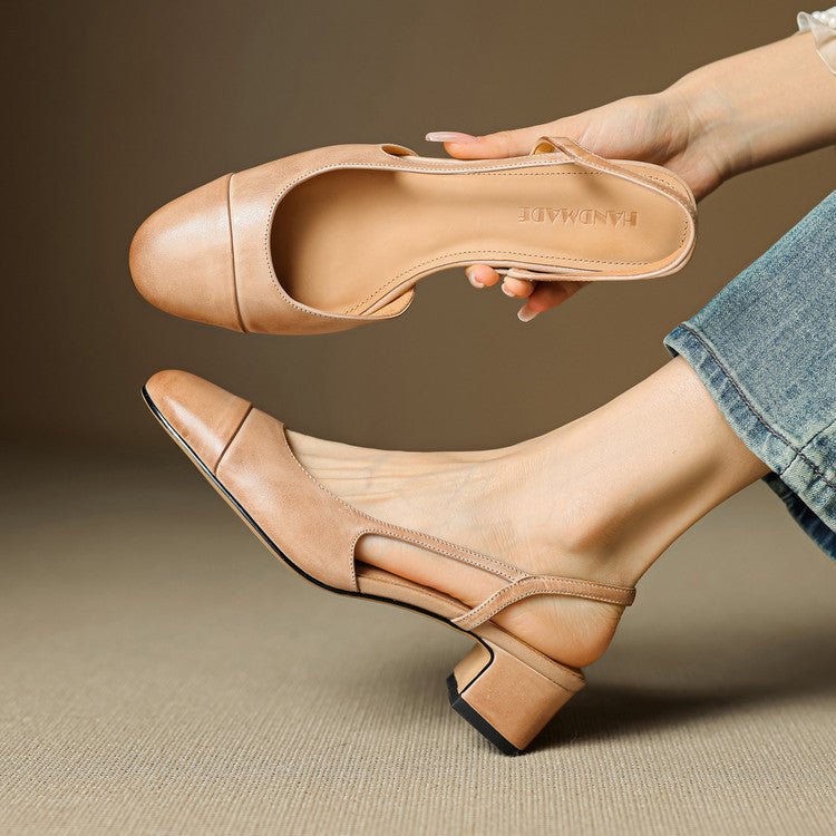 Lavinia | Women's Black Slingback Block Heel Pumps
