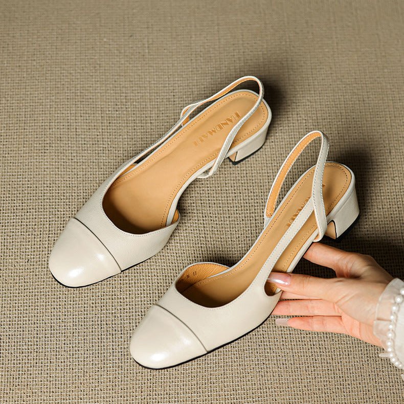 Lavinia | Women's Black Slingback Block Heel Pumps