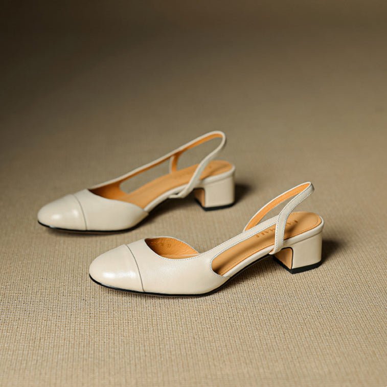 Lavinia | Women's Black Slingback Block Heel Pumps