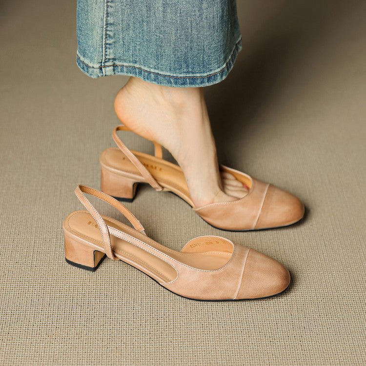 Lavinia | Women's Black Slingback Block Heel Pumps