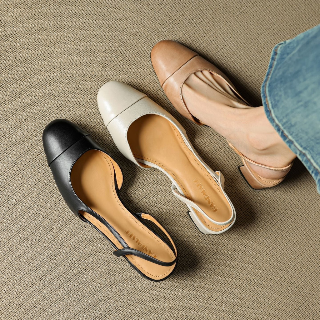 Lavinia | Women's Black Slingback Block Heel Pumps