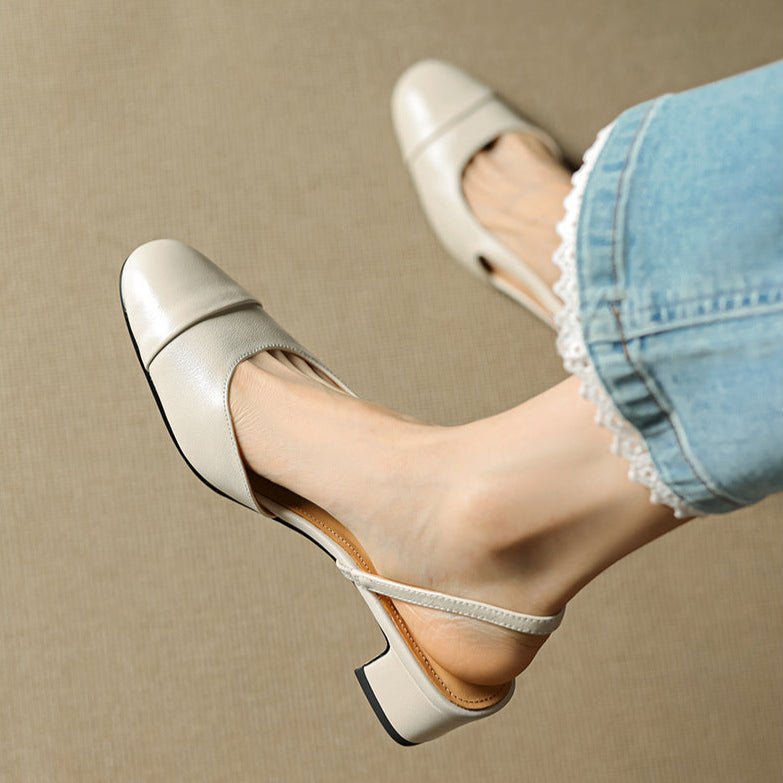 Lavinia | Women's Black Slingback Block Heel Pumps