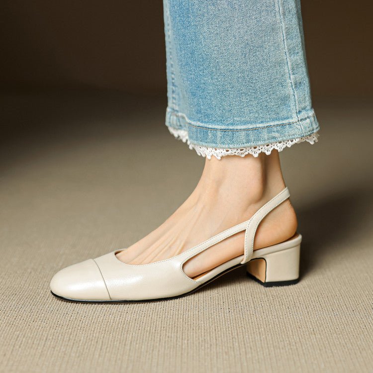 Lavinia | Women's Black Slingback Block Heel Pumps