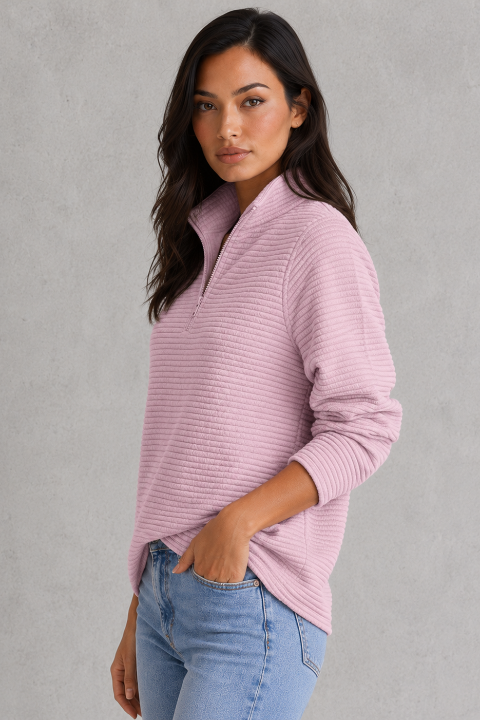 Felicity | Cashmere Knitted Half Zip Jumper Sweater Knit