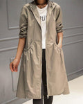 Aurelia | Women's Black Hooded Waterproof Trench Coat