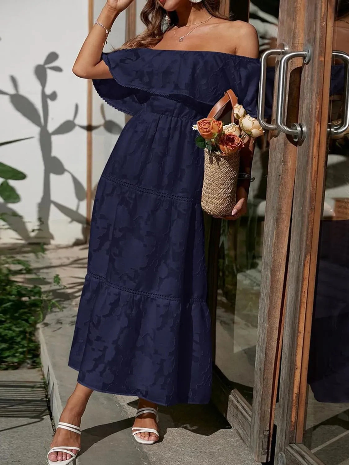 Solene | Long Sleeve Wedding Guest Dresses Tiered Maxi