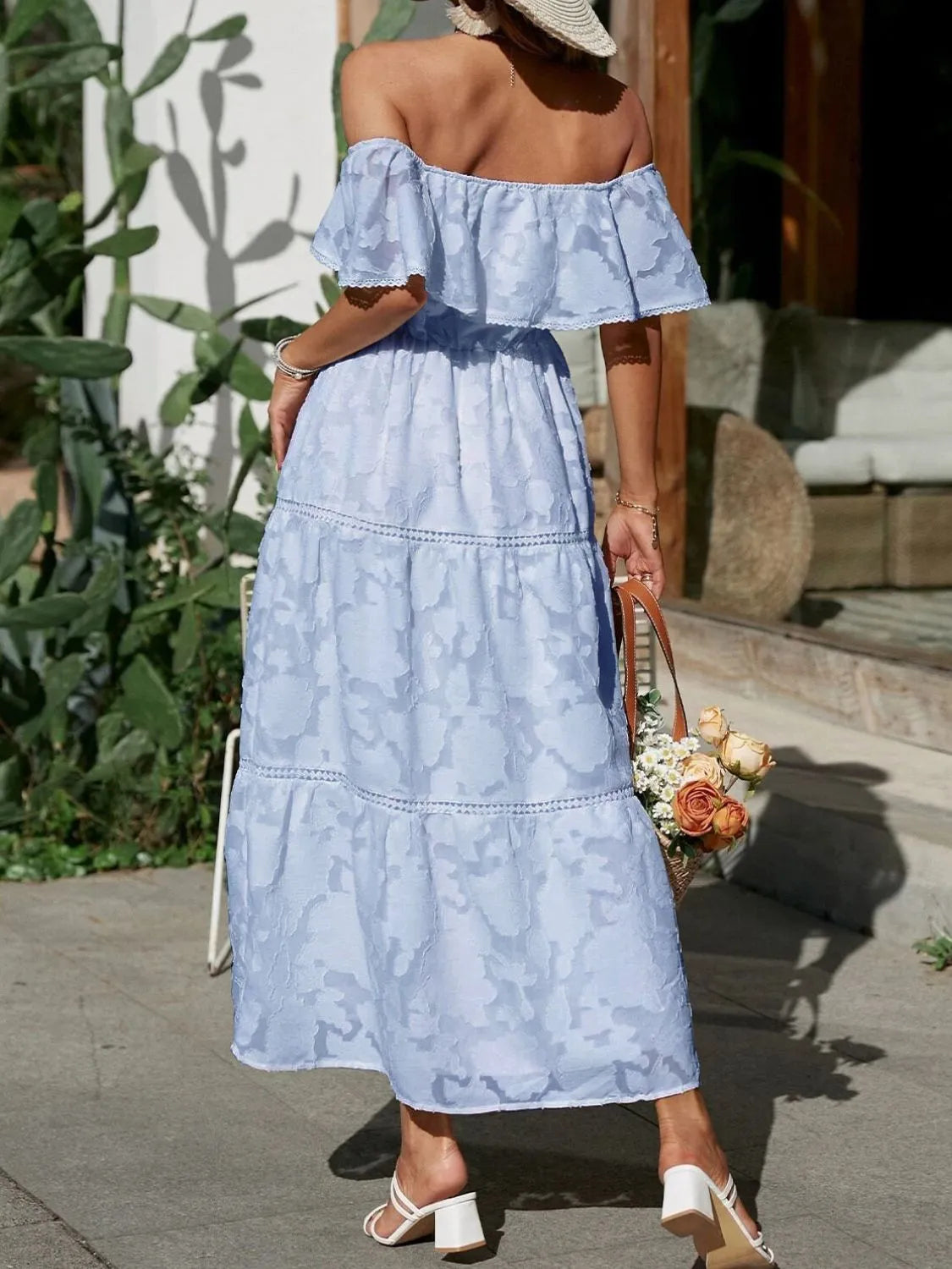 Solene | Long Sleeve Wedding Guest Dresses Tiered Maxi
