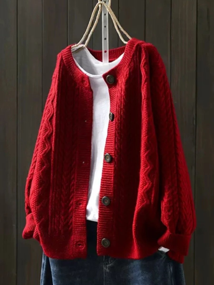 Violaine | Women's Cashmere Cardigan Cable-Knit Relaxed Fit