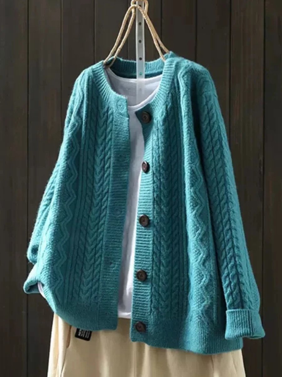 Violaine | Women's Cashmere Cardigan Cable-Knit Relaxed Fit