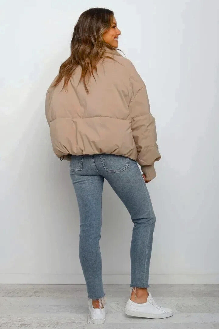 Elodie | Cropped Oversized Puffer Jacket With Hood