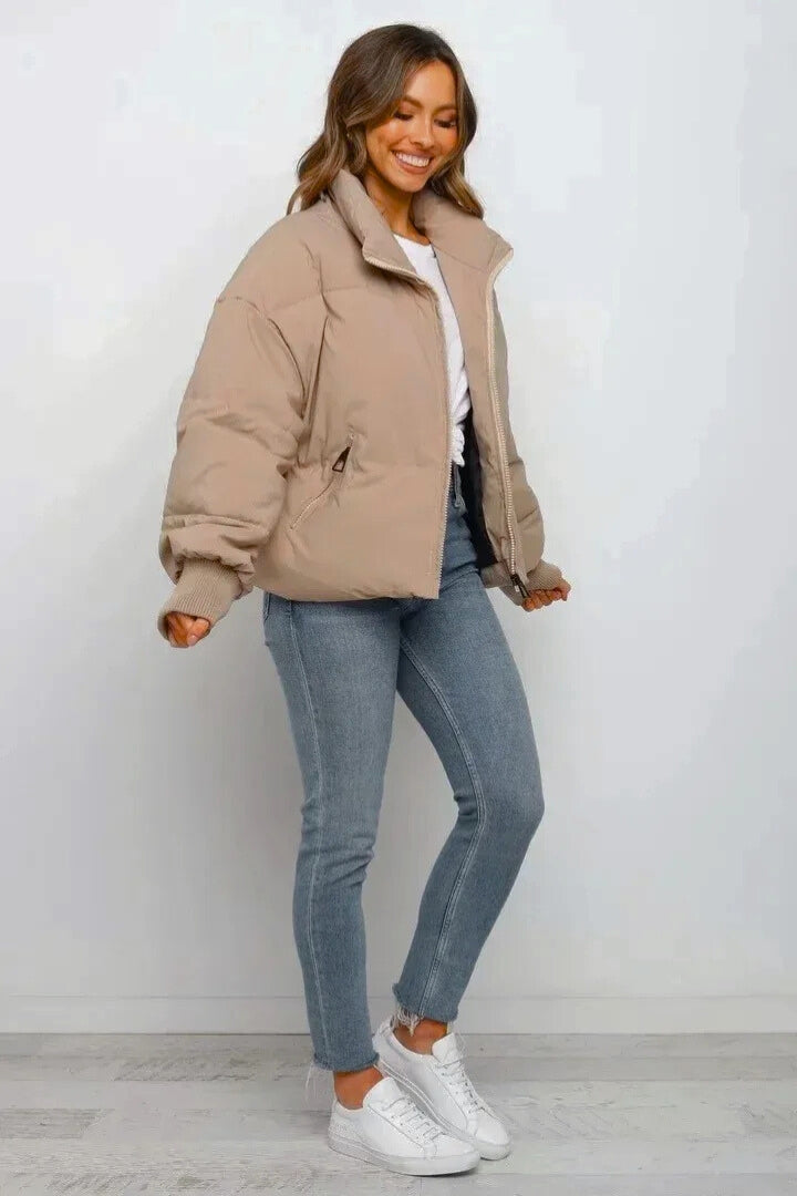 Elodie | Cropped Oversized Puffer Jacket With Hood