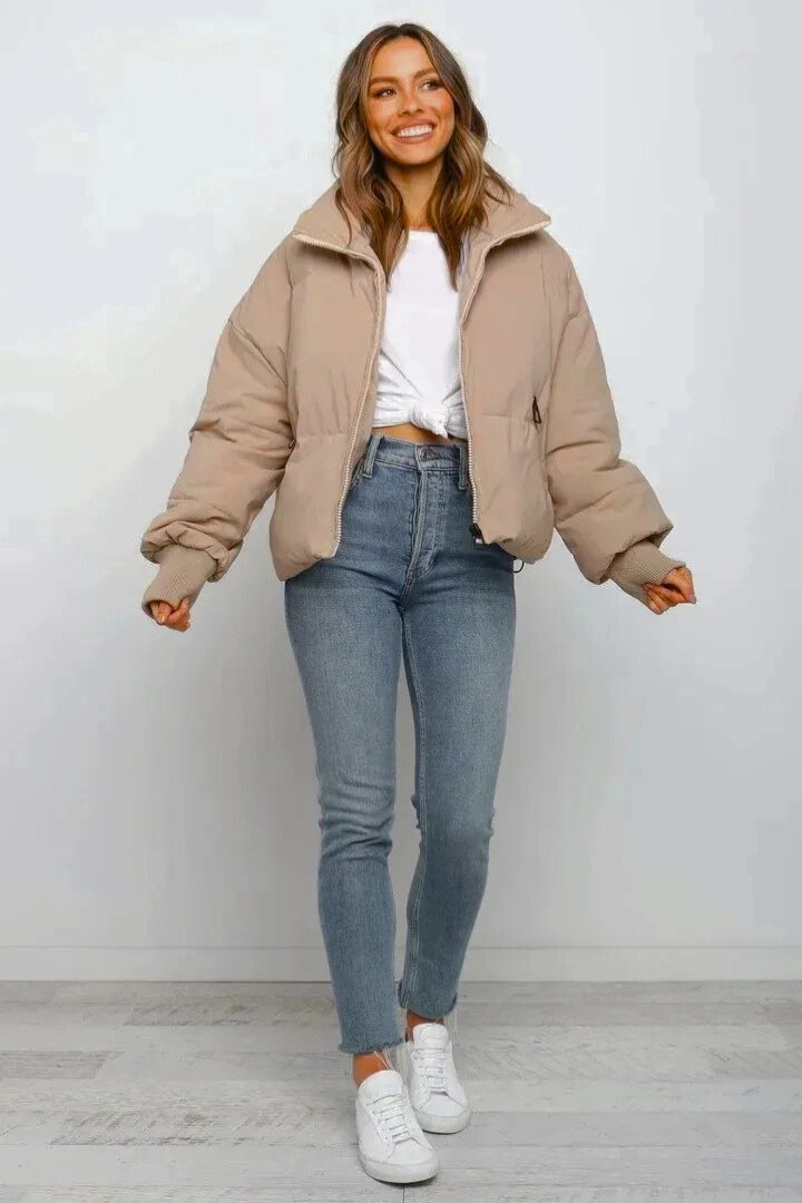 Elodie | Cropped Oversized Puffer Jacket With Hood