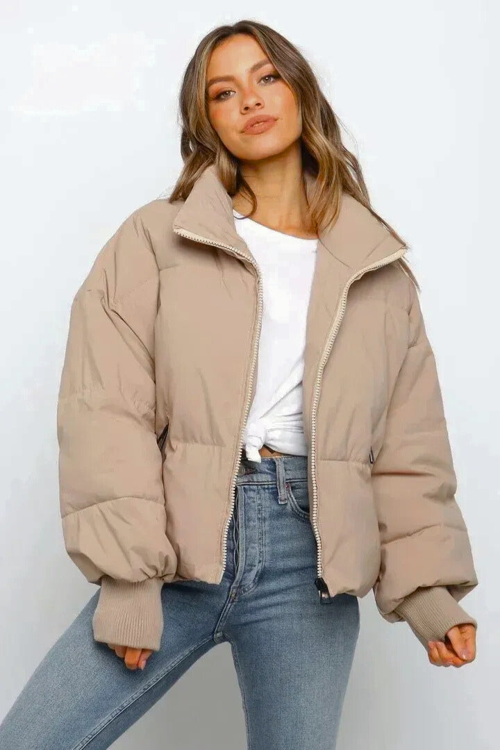 Elodie | Cropped Oversized Puffer Jacket With Hood