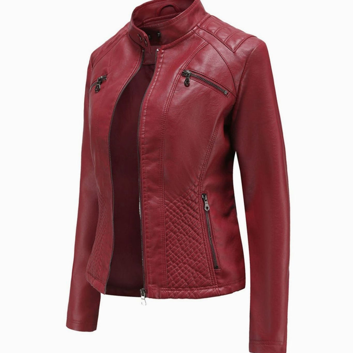 Isadora | Faux Leather Biker Moto Jacket Fur Collar Winter