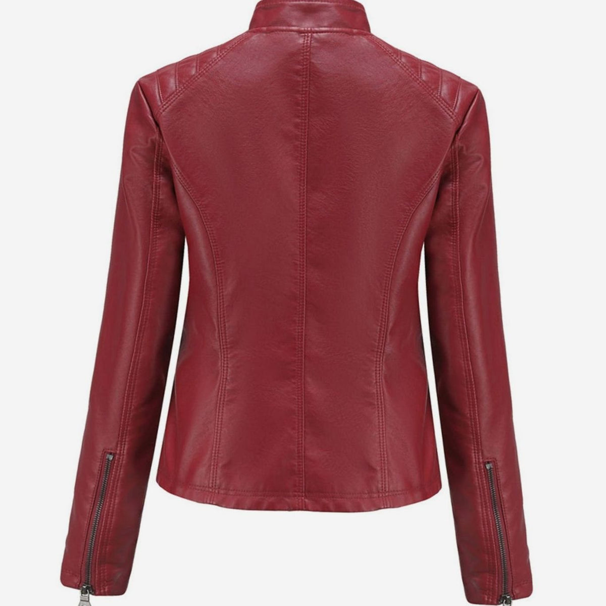 Isadora | Faux Leather Biker Moto Jacket Fur Collar Winter