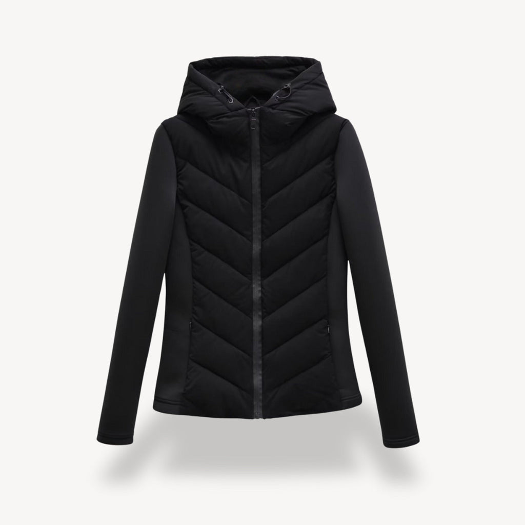 Constance | Quilted Puffer Jacket Hood Winter Coats — Black