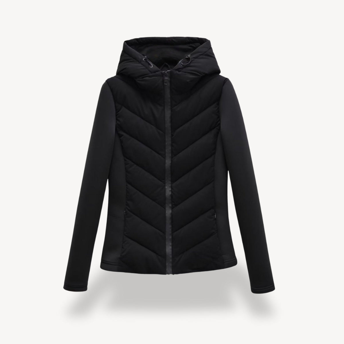 Constance | Quilted Puffer Jacket Hood Winter Coats — Black