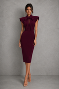 Valentina | Office Attire For Women Bow Tie Midi Dress
