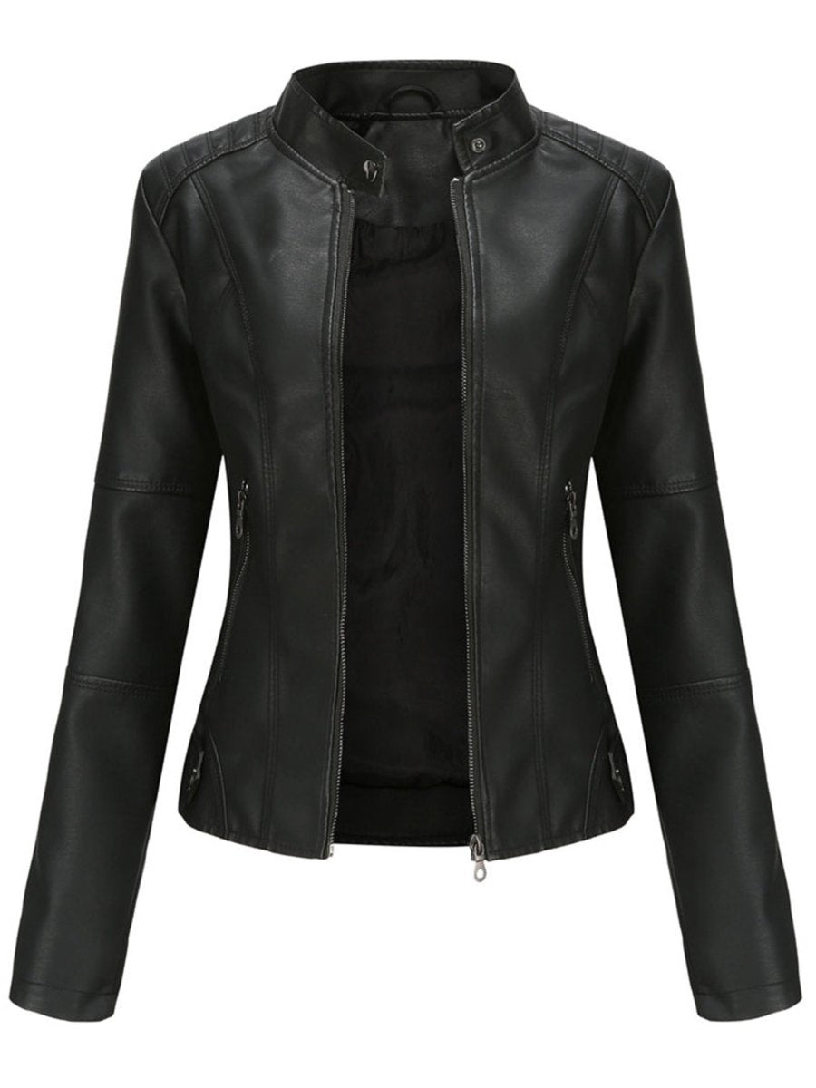 Georgiana | Women's Tailored Zip-Up Biker Leather Jacket