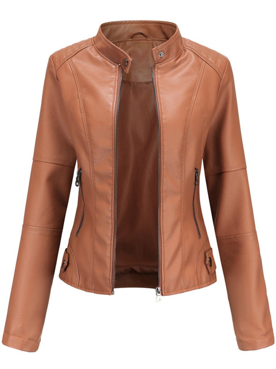 Georgiana | Women's Tailored Zip-Up Biker Leather Jacket