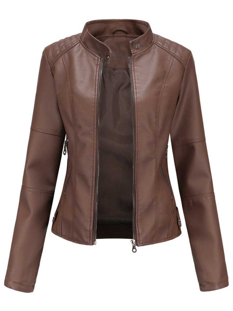 Georgiana | Women's Tailored Zip-Up Biker Leather Jacket